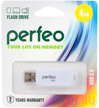 Perfeo USB Drive 4GB C03 White PF-C03W004
