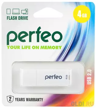 Perfeo USB Drive 4GB C04 White PF-C04W004