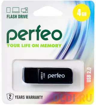 Perfeo USB Drive 4GB C10 Black PF-C10B004