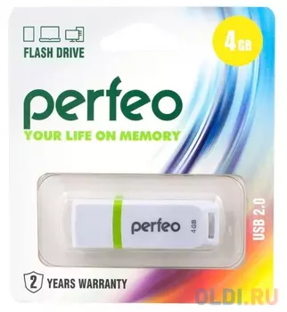 Perfeo USB Drive 4GB C11 White PF-C11W004