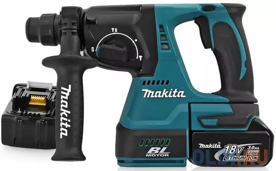 Перфоратор акк. MAKITA DHR242RFE 18.0В 2x3.0Ач LiION 0-950об/мин SDS+ 24мм 2.4Дж 3 режима кейс