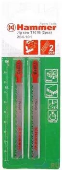 Пилка для лобзика Hammer Flex 204-108 JG WD-PL T144D дерево, 74мм, шаг 4.0-5.2, HCS, 2шт.