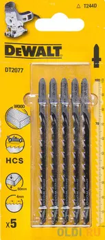 Пилки для лобзика DeWALT DT2077-QZ по дереву HCS T 244 D, 5шт.