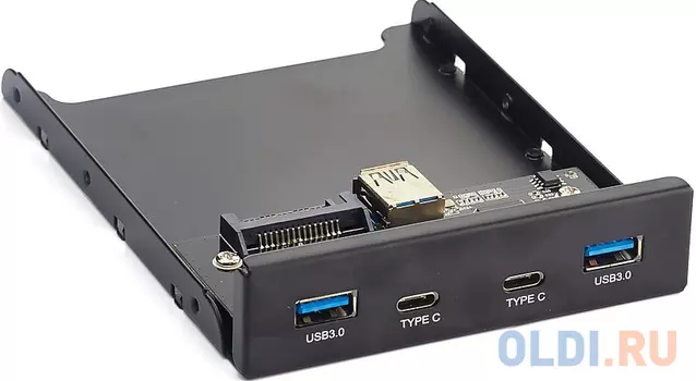 Планка USB на переднюю панель ExeGate U3H-619 3,5 , 2*USB3.0+2*TypeC, черная, подсоед-е к мат. плат OEM (50) (110182)