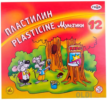 Пластилин Гамма Мультики 12 цветов 281018