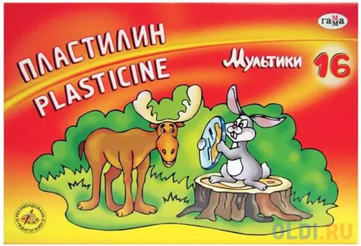 Пластилин Гамма Мультики 16 цветов 281027