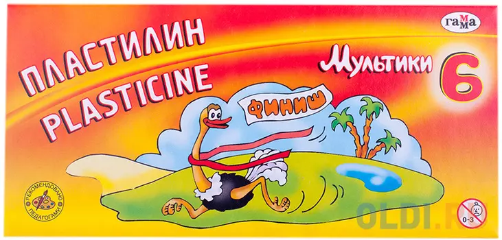 Пластилин Гамма Мультики 6 цветов 281015