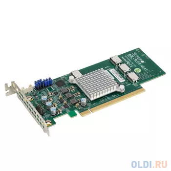 Плата коммуникационная SuperMicro Quad port OCuLink retimer NVMe SSD add-on card for PCIe3 x16 slot