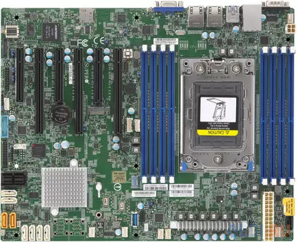 Плата материнская SuperMicro MB Single AMD EPYC™ 7000-Series/Up to 1TB Registered ECC/3 PCI-E 3.0 x16, 3 PCI-E 3.0 x8/8 SATA 3.0/1 M.2/Dual LAN Ports/