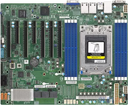 Плата материнская SuperMicro MB Single AMD EPYC™ 7002 Series/2TB Registered/5 PCI-E 4.0 x16,2 PCI-E 4.0 x8,M.2 Interface/8 SATA3, 8 SATA3/2 Gigabit Et