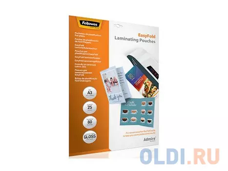 Пленка для ламинирования EasyFold с линией сгиба, А3 Fellowes Admire, 80 мкм, 25 шт. (FS-56020)