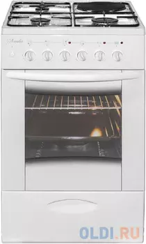 Плита Комбинированная Лысьва ЭГ 1/3г14 МС-2у белый (стеклянная крышка)