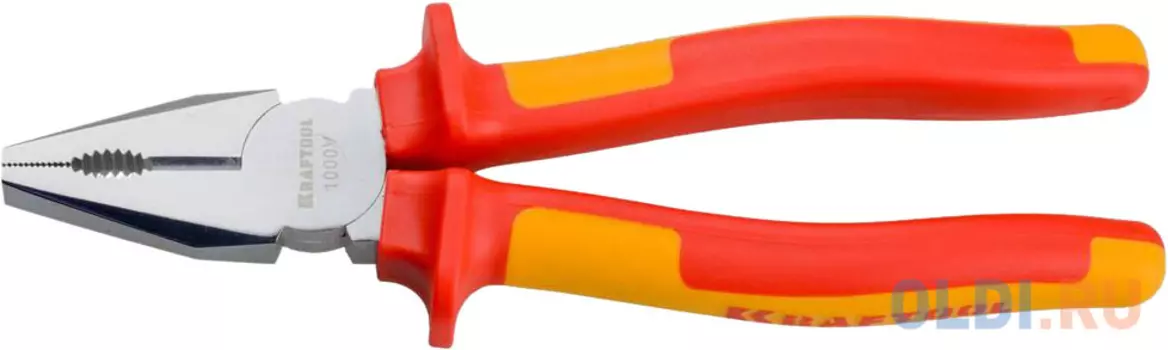 Плоскогубцы KRAFTOOL "ELECTRO-KRAFT" 2202-1-20 Cr-Mo сталь двухкомпонентная рукоятка хром 200мм