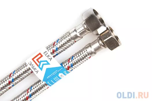 ПОДВОДКА ГИБКАЯ ДЛЯ ВОДЫ (ЛАТУНЬ) 30 СМ ГАЙКА-ГАЙКА (10/300) "ELKA"