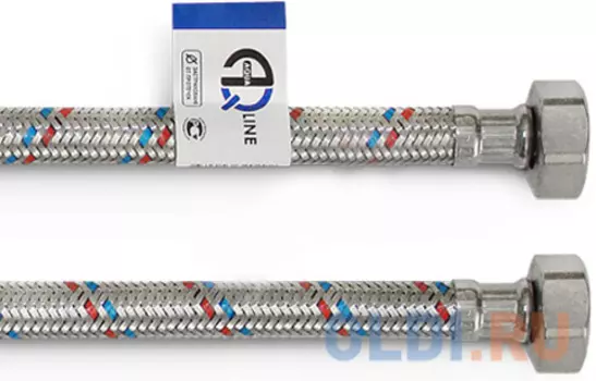 ПОДВОДКА ГИБКАЯ ДЛЯ ВОДЫ (ЛАТУНЬ) 40 СМ ГАЙКА-ГАЙКА (10/100) "АКВАЛАЙН"