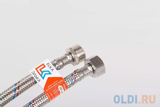 ПОДВОДКА ГИБКАЯ ДЛЯ ВОДЫ (СТАЛЬ) 40 СМ ГАЙКА-ШТУЦЕР (10/230) "ELKA"