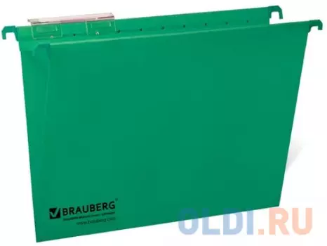 Подвесные папки картонные BRAUBERG(Италия), комплект 10 шт., 370х245 мм, 80 л., Foolscap, зеленые, 230 г/м2, табуляторы, 231795