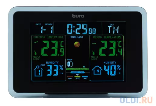 Погодная станция Buro BU-WSH168-COLOR черный