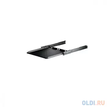 Полка 19 выдвижная для клавиатуры с направляющими, L=620-750мм, черная с направляющими, L=620-750мм, черная