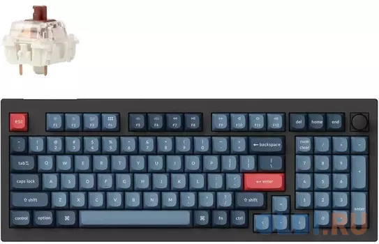 Полноразмерная (96%) механическая клавиатура Keychron V5 Max - 3 типа подключения, 97 клавиш, цвет Carbon Black, переключатели Gateron Jupiter Brown