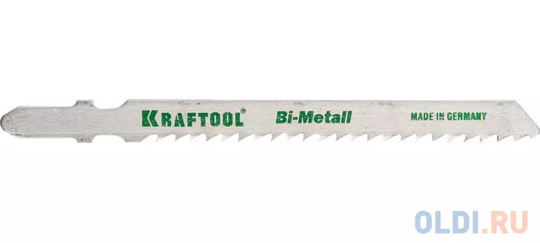 Полотна KRAFTOOL, T127DF, для эл/лобзика, Bi-Metall, по мягкому металлу (3-15мм), EU-хвост., шаг 3мм, 75мм, 2шт
