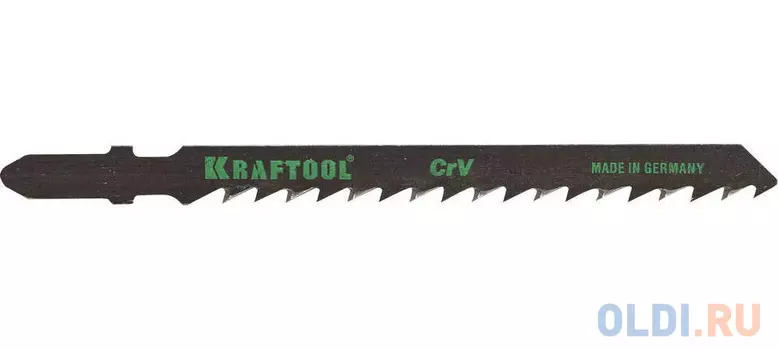 Полотна KRAFTOOL, T144D, для эл/лобзика, Cr-V, по дереву, ДВП, ДСП, быстрый рез, EU-хвост., шаг 4мм, 75мм, 2шт