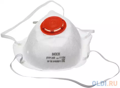 Полумаска DEXX 11104 фильтрующая противоаэрозольная многослойная коническая с клапаном ffp1