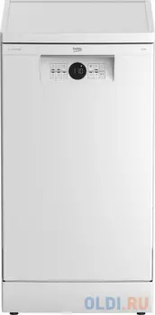 Посудомоечная машина Beko BDFS26120WQ, узкая, напольная, 44.8см, загрузка 11 комплектов, белая [7638608335]