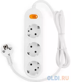 Power Cube Бытовой удлинитель, 3р с/з выкл., 3500 Вт, 16 А, 1.5 м 31,0 (белый), PC-1-1,5M