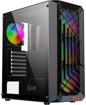 Powercase Mistral C4B, Tempered Glass, 4x 120mm 5-color fan, чёрный, ATX (CMICB-L4)