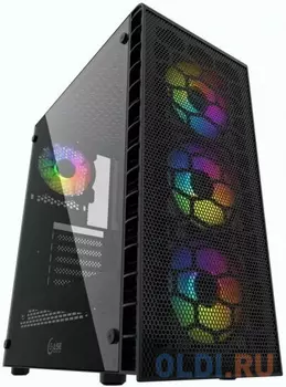 Powercase Mistral Z4C Mesh LED, Tempered Glass, 4x 120mm 5-color fan, чёрный, ATX (CMIZ4C-L4)