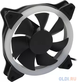 Powercase Вентилятор (PF1-3+4) 5 color LED 120x120x25mm (100шт./кор, 3pin + Molex, 1150±10% об/мин) Bulk