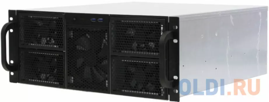 Procase RE411-D0H16-FC-55 Корпус 4U server case,0x5.25+16HDD,черный,без блока питания,глубина 550мм,MB CEB 12"x10,5", панель вентиляторов 3*