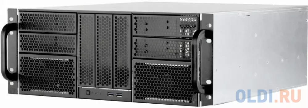 Procase RE411-D7H6-FE-65 Корпус 4U server case,7x5.25+6HDD,черный,без блока питания,глубина 650мм,MB EATX 12"x13",панель вентиляторов 3х120