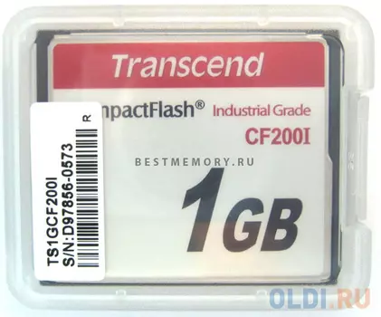 Промышленная карта памяти CompactFlash Transcend 200I, 1 Гб SLC, темп. режим от -40? до +85?