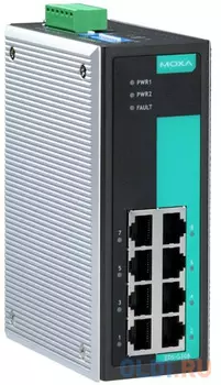 Промышленный 8-портовый неуправляемый коммутатор 10/100 BaseTХ, резервируемое питание, релейный выход, -40...+75C