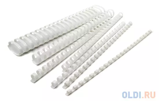 Пружины для переплета пластиковые Silwerhof d=10мм 41-55лист A4 белый (100шт) (1373586)