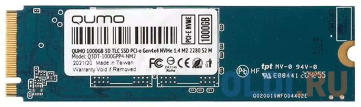 Твердотельный накопитель SSD M.2 1 Tb QUMO Q3DT-1000GPP4-NM2 Read 3300Mb/s Write 3000Mb/s TLC