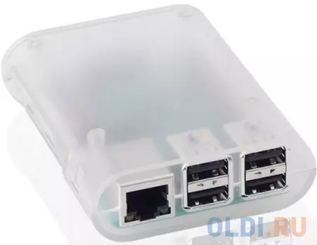 RA076 Корпус ACD Transparent ABS Plastic Injection Molding case with Stripe for Raspberry Pi 3 B (прозрачный, овальный на винтах)(RASP1795) (494149)