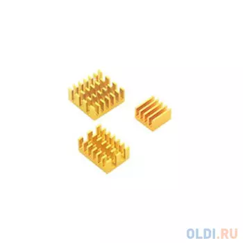 RA539 Набор радиаторов ACD Gold 3 in 1 Heat Sink Set Aluminum (15x10x5мм, 14x14x6мм и 8.8x8.8x5мм) for Raspberry Pi 4B комплект из 3шт