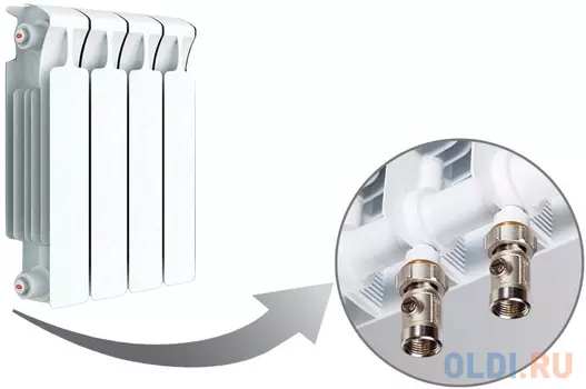 Радиатор RIFAR Monolit 350 х 4 сек НП лев (MVL) 50мм