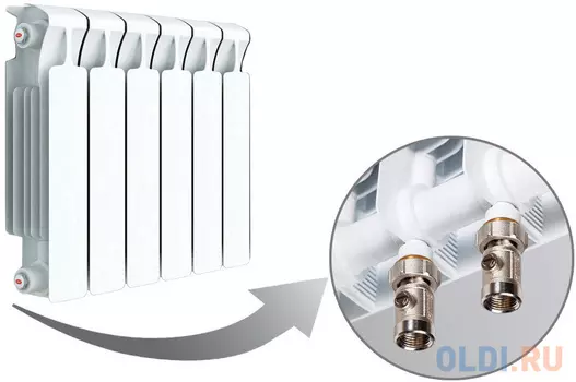 Радиатор RIFAR Monolit 350 х 6 сек НП лев (MVL) 50мм