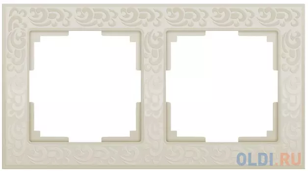 Рамка Flock на 2 поста слоновая кость WL05-Frame-02-ivory 4690389046919