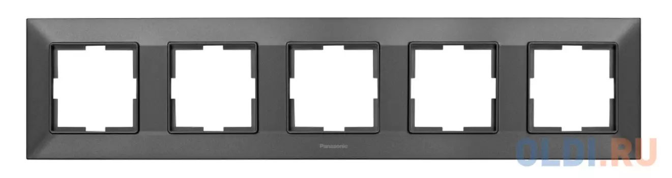 Рамка Panasonic Arkedia Slim WNTF08052DG-RU 5x горизонтальный монтаж пластик дымчатый (упак.:1шт)