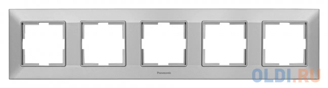 Рамка Panasonic Arkedia Slim WNTF08052SL-RU 5x горизонтальный монтаж пластик серебро (упак.:1шт)