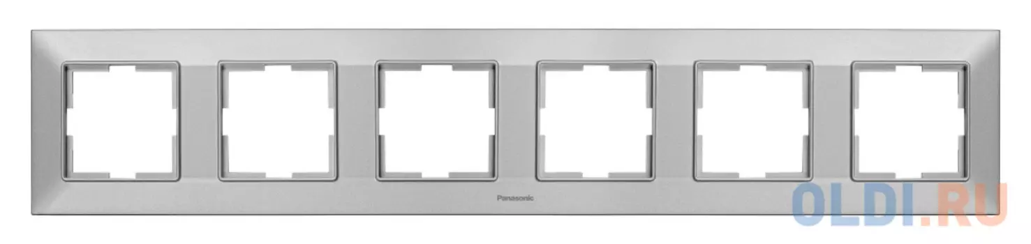 Рамка Panasonic Arkedia Slim WNTF08062SL-RU 6x горизонтальный монтаж пластик серебро (упак.:1шт)