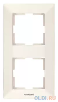 Рамка Panasonic Arkedia Slim WNTF08122BG-RU 2x вертикальный монтаж пластик бежевый (упак.:1шт)