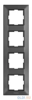 Рамка Panasonic Arkedia Slim WNTF08142DG-RU 4x вертикальный монтаж пластик дымчатый (упак.:1шт)