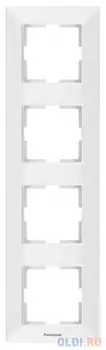 Рамка Panasonic Arkedia Slim WNTF08142WH-RU 4x вертикальный монтаж пластик белый (упак.:1шт)