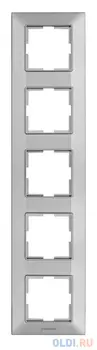 Рамка Panasonic Arkedia Slim WNTF08152SL-RU 5x вертикальный монтаж пластик серебро (упак.:1шт)